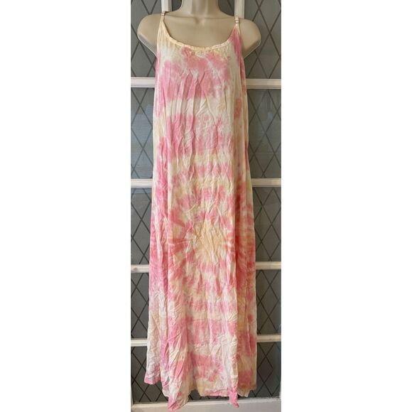 DAISY ISLAND Pink TIE-DYE SUMMER DRESS WOMENS XL NEW WITH TAGS - Picture 2 of 6